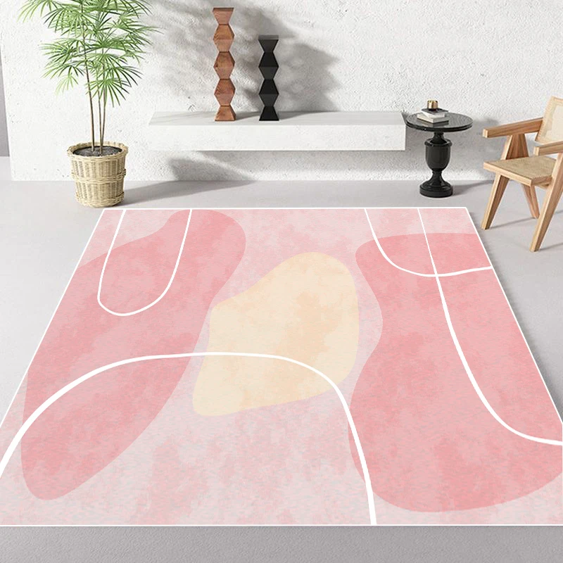 Modern Light Luxury Geometric Carpet Living Room Pink Simplicity Creative Sofa Area Rugs Minimalism Home Bedroom Decor Floor Mat