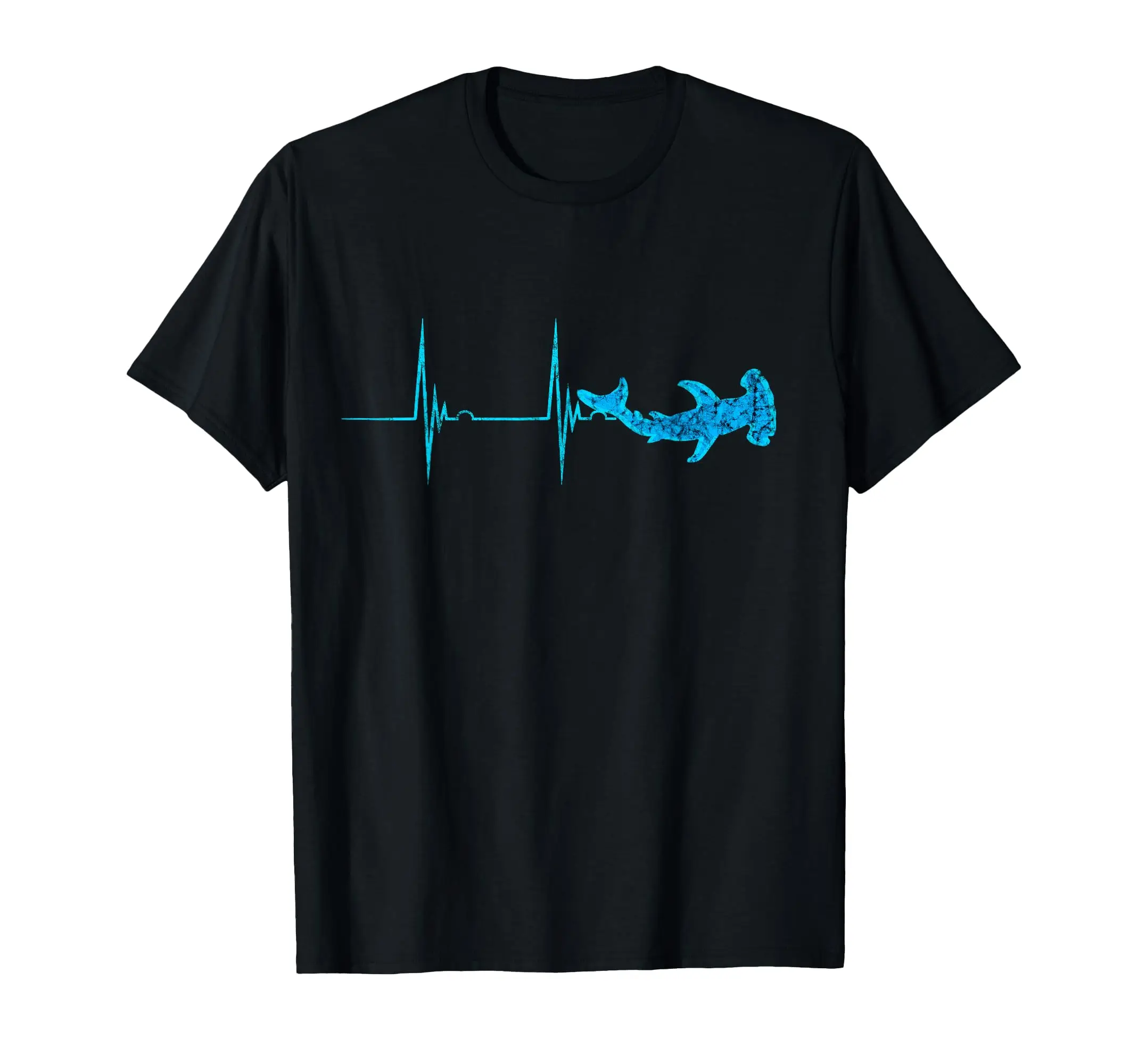 Hot-Selling Hammerhead Shark Heartbeat Short Sleeve Men Women Leisure Drop Pure Nice Cotton Loose Tee ?