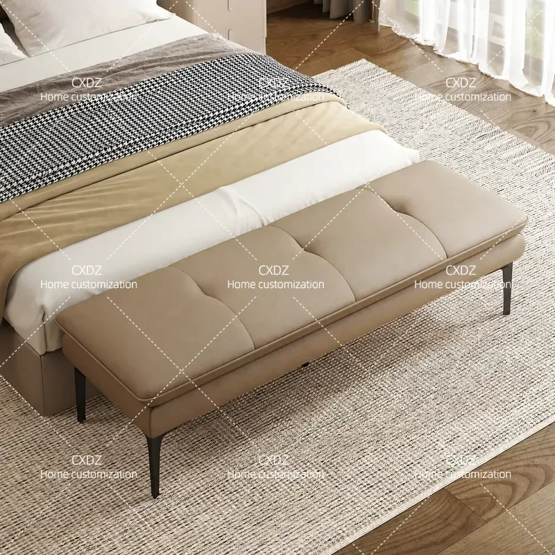 Italian leather bedside stool premium bedroom husband and wife stool master bedroom bed bedside bench