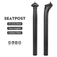 TOSEEK NO LOGO MTB Seat Post Carbon Seatpost 350/400mm Light Weight 27.2/31.6mm Offset 20mm Road Bike Seatpost Bicycle parts