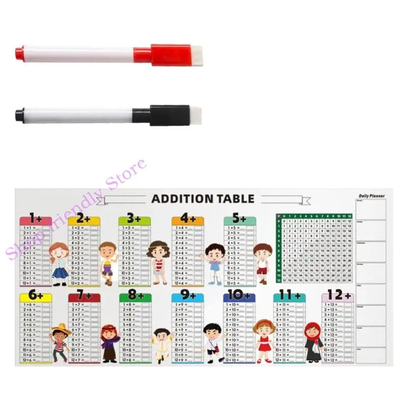85 × 40 سم جدول إضافة PVC قابل للمحو للطلاب للطلاب المعونة بتعليم الرياضيات مع القلم #2