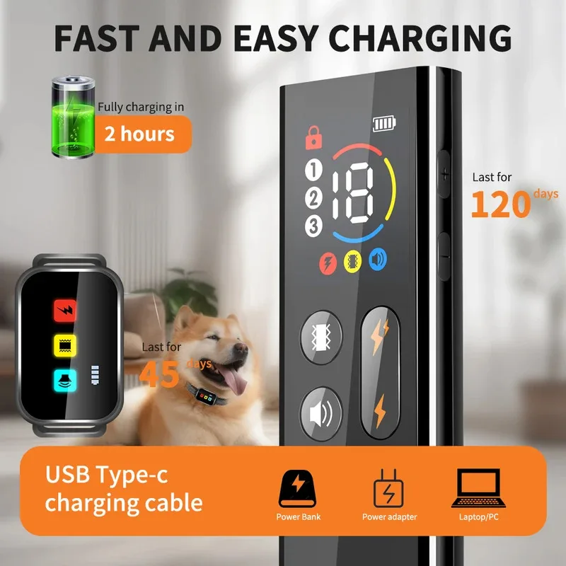 

800M Electric Shock Collar 2600Ft, Dog Training Collar, With Remote for Small Medium Large Dogs, Rechargeable Waterproof Collar