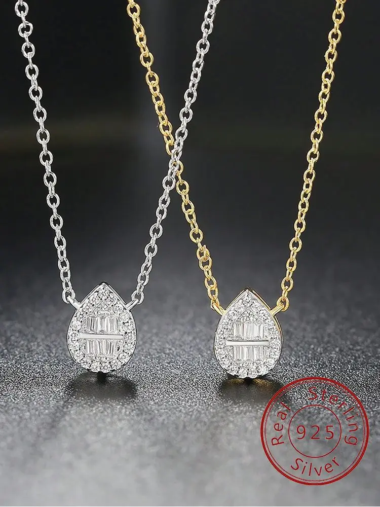 

Стерлингового Серебра 925, различные формы, груша, круглое ожерелье с сердечком для женщин, юбилейная классика, высокое качество, ювелирные изделия