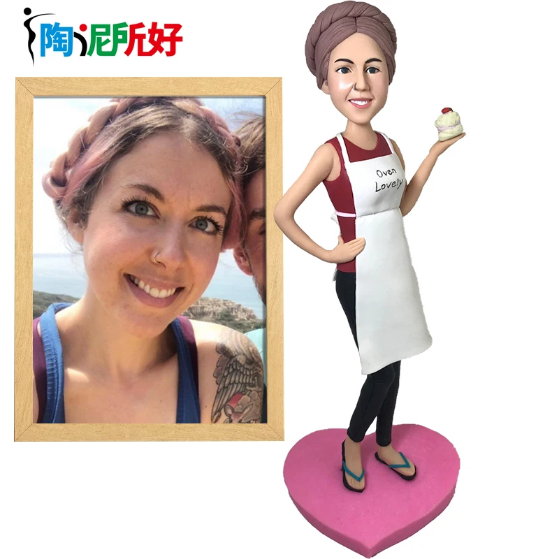 Clay Doll Bobbleheads Figurines Customized ,Bespoke Birthday Gifts for girlfriend,Personalized 3d sculpture with Photos