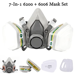 Nuova maschera antigas 6200 8 In 1 con occhiali di protezione respiratore a Gas a mezza faccia per verniciatura a spruzzo lucidatura sicurezza sul lavoro