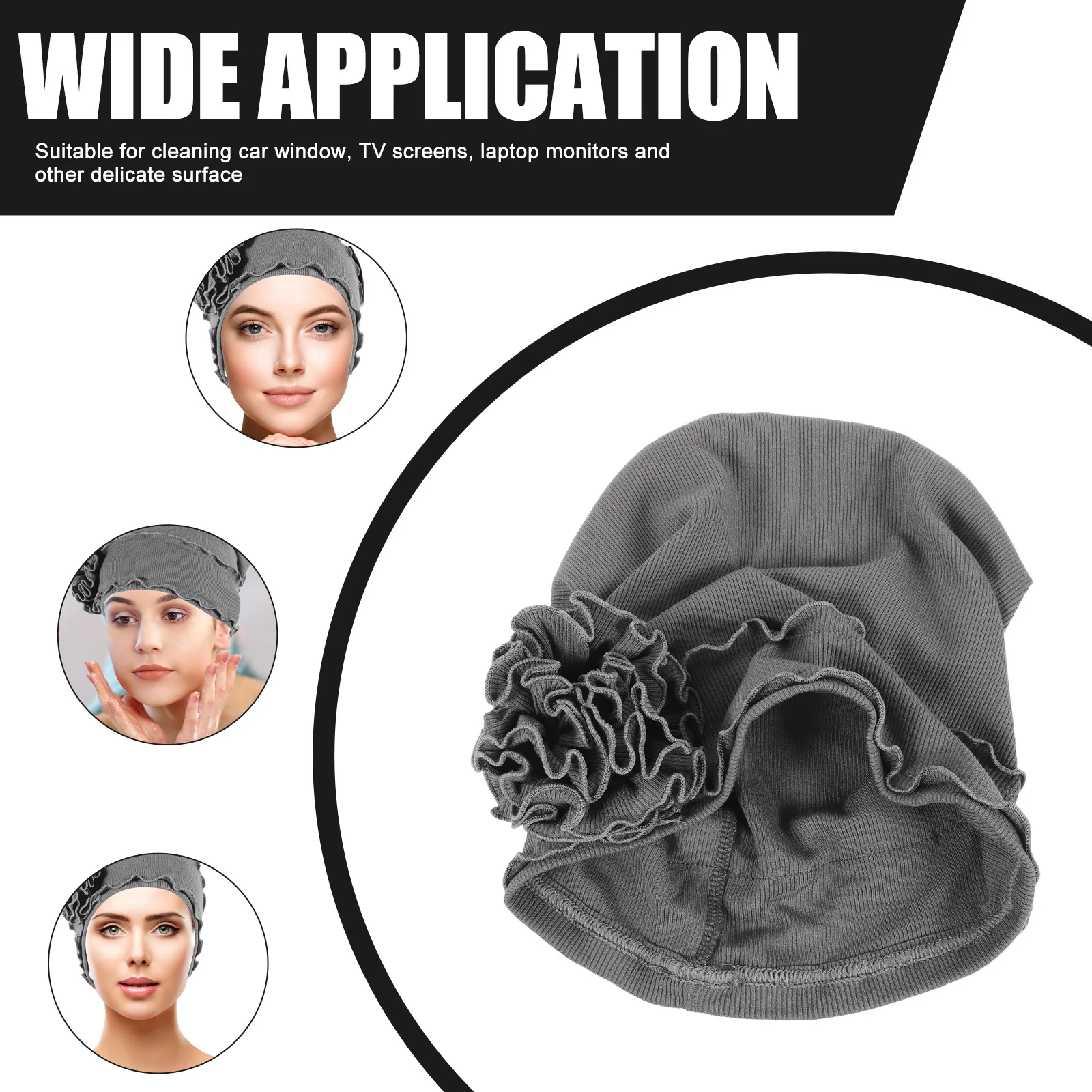 قبعة عمامة كبيرة على شكل زهرة للنساء، أغطية رأس كيميائية، غطاء للسرطان، غطاء شعر ناعم قابل للتنفس لحماية فروة الرأس #1