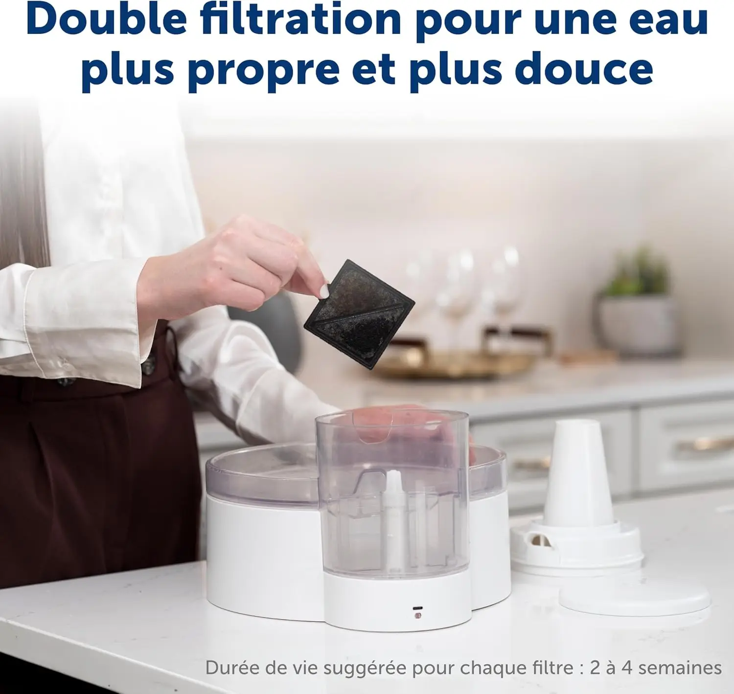 Fonte de água automática para gatos com tecnologia HydroSpin - Design sem bomba, segura para máquina de lavar louça, capacidade de 60 onças para hidratação saudável