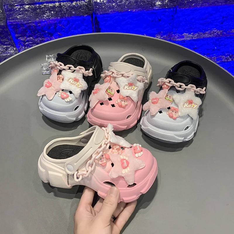 

Children's Slippers Cartoon Comfortable Thick-soled Home Slipper for Girls Beautiful Pink Princess Style Outdoor Beach Sandals