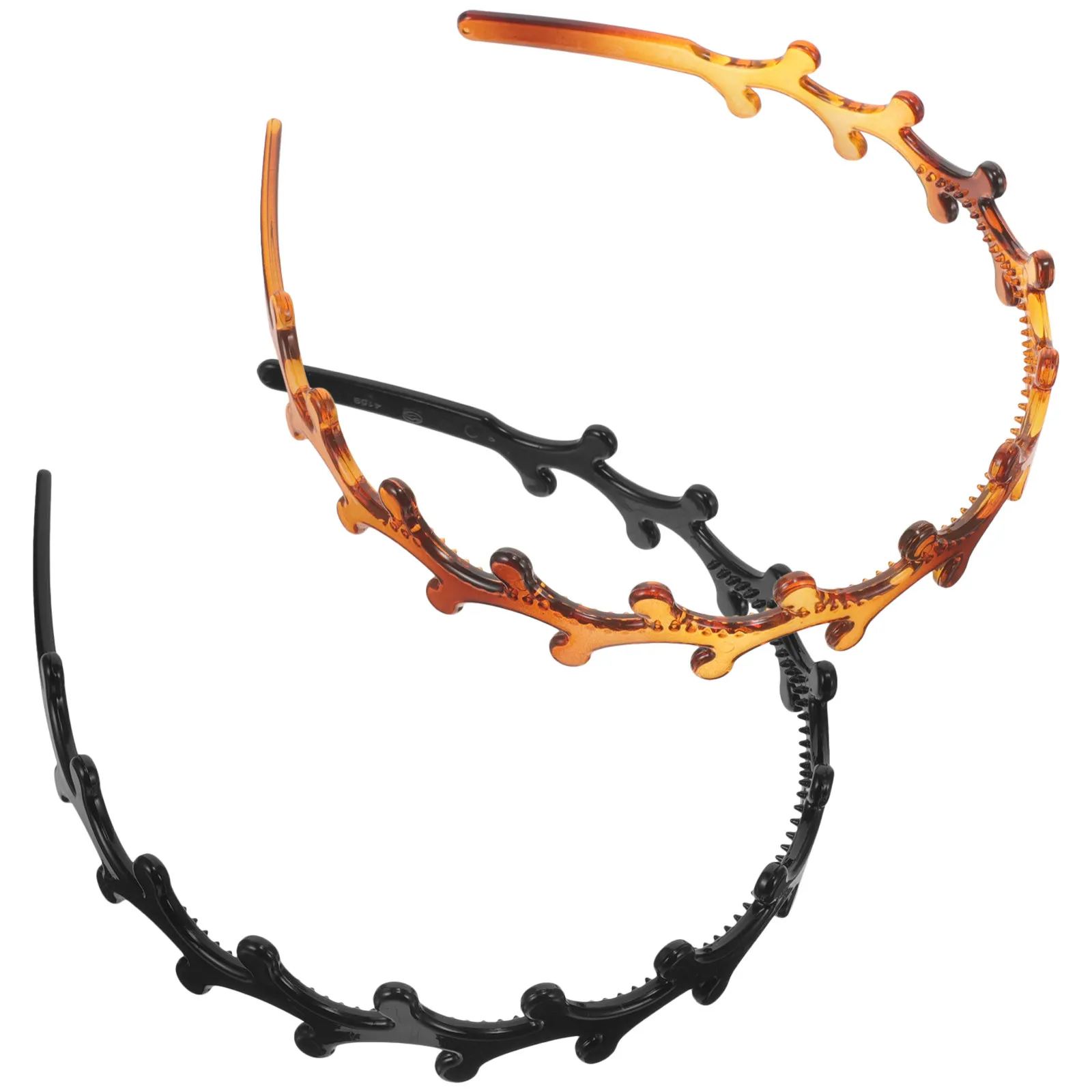 

2Pcs Hair Comb Headband for Women Sturdy Pc Material Non-Slip Spa Headband for Curly Short Hair Face Washing Workout Party