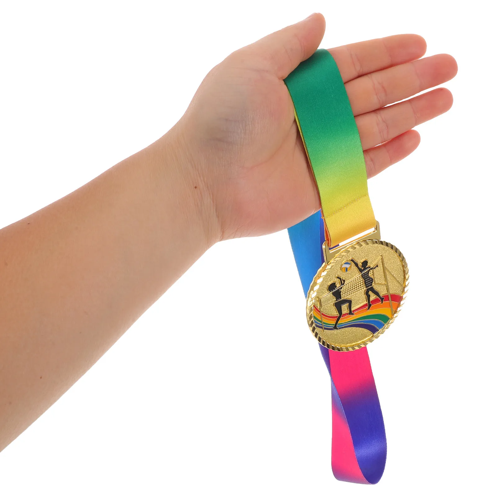 Gold Volleyball Award Medals Metal Embossed Polished Finish Rounded Edges Ideal for Volleyball Tournament Prizes School Sports
