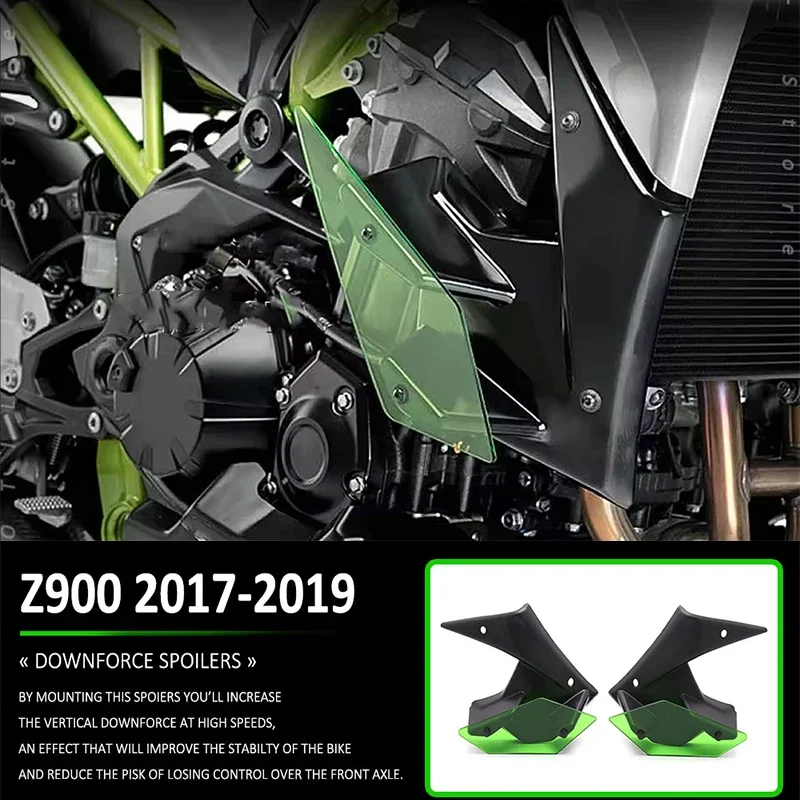 

Для Kawasaki Z900 Z 900 2017 2018 2019 Запчасти для мотоциклов Боковая прижимная сила Голые спойлеры с фиксированным крылом Обтекатель крыльев Дефлекторы крыльев