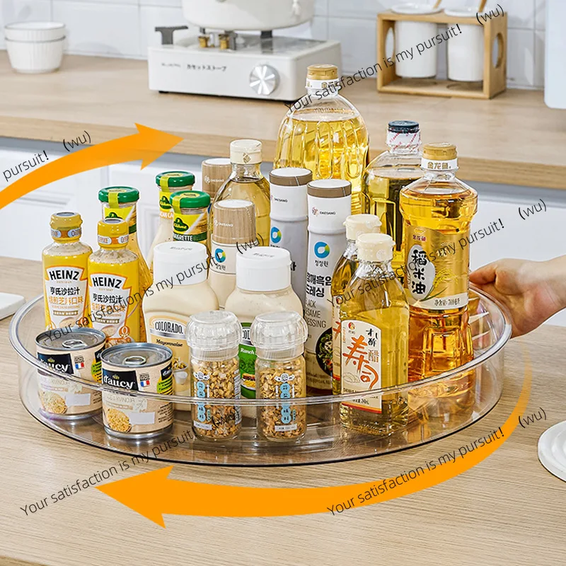 Packaging Rotatable large storage box Transparent desktop perfume storage rack Rotating tray Kitchen seasoning rack