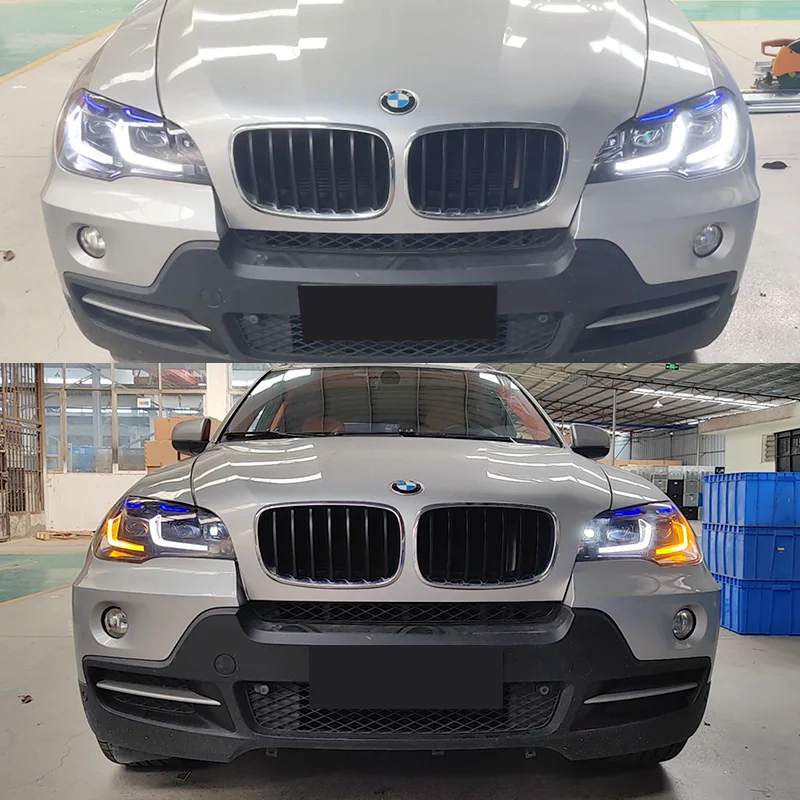 Car Styling Head Lamp for BMW X5 E70 Headlights 2007-2013 E70 LED Blue Style DRL Signal Lamp Hid Automotive Accessories