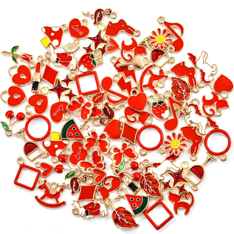 20Pcs Mix 11 color rainbow moon animal flower Alloy Metal Enamel Charms Pendant DIY Bracelet Necklace Jewelry making accessories