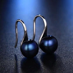 YWYC 8-9mm Freshwater Bread Round PearL Earrings White Black Pearl Earrings for Women 2025 Trend High Quality Fine Jewelry