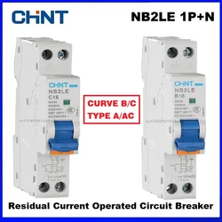 CHINT NB2LE Curve B C Type A AC 1P+N Residual Current Operated Leakage Protection Switch Circuit Breaker RCBO 30MA Cable Sleeves