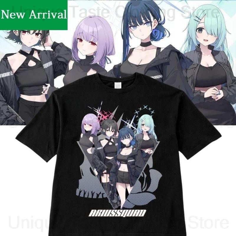 Camiseta de algodón de archivo azul Arius Especial Squad Jomae Saori Hakari Atsuko Imashino Misaki Tsuchinaga Hiyori Camiseta de manga corta