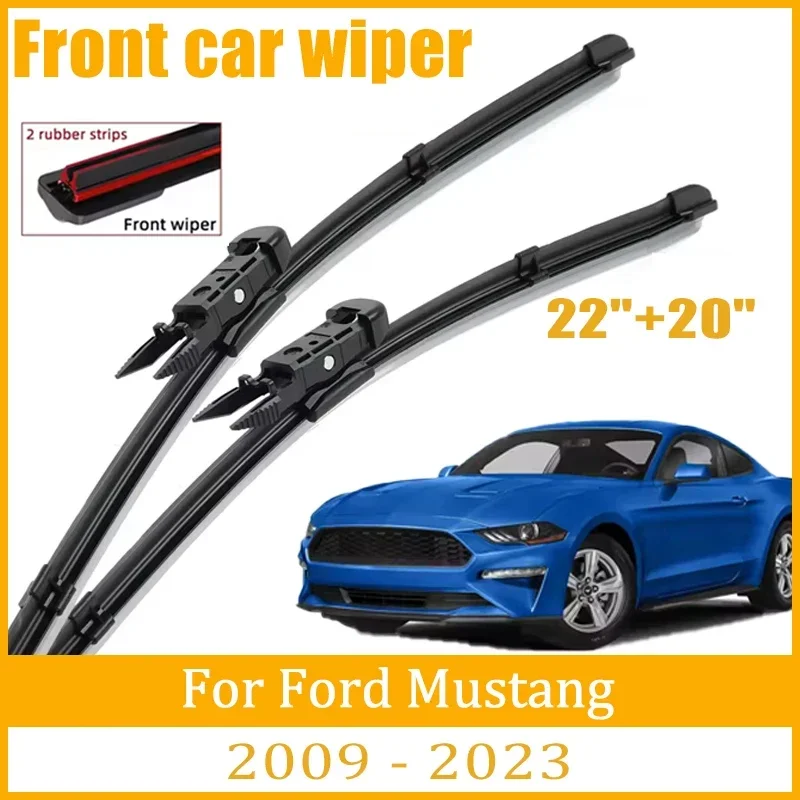 

For Ford Mustang 2009-2023 2010 2011 2012 Wiper Front Wiper Blades Windshield Windscreen Window Brush 22"+20" Car Accessories