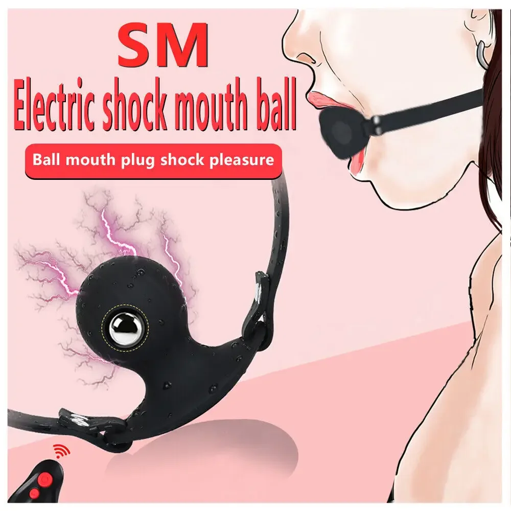 

Electric Shock Mouth Gag Built-in Steel Ball BDSM Bondage Adult Restraint Gag Ball Extreme Games Sex Toy for Man Woman Couples