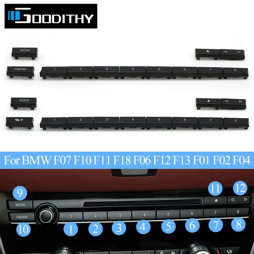 

Car Front Dashboard Console Radio CD Player MODE FM/AM Button For BMW 5 5GT 6 7 Series F10 F11 F18 F07 F06 F12 F13 F01 F02 F04