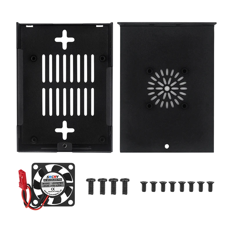 Orange Pi 3B carcasa de Metal con ventilador, antena opcional, tintas de calor de aluminio, disipación activa del calor pasiva para Orange Pi 3B