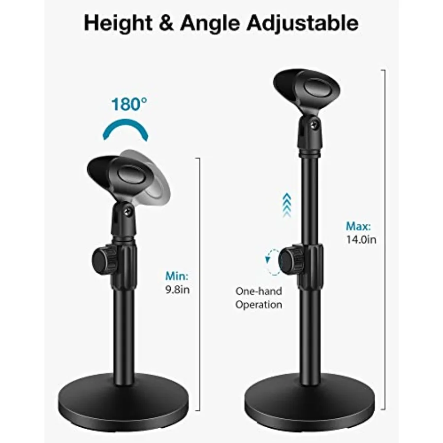 InnoGear حامل ميكروفون مكتب قابل للتعديل سطح المكتب حامل ميكروفون الجدول مع صدمة جبل مشبك ميكروفون مرشح البوب 3 8 إلى 5 8 محول ل B