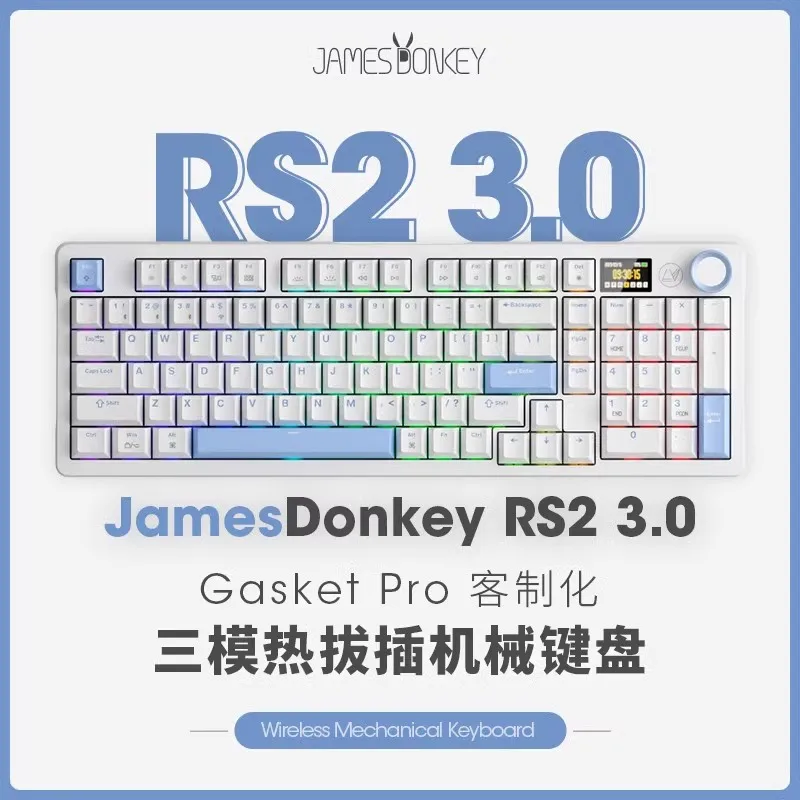 Imagem -06 - James Donkey Rs2 Teclado para Jogos de Três Modos 2.4g hz Teclado sem Fio Bluetooth Personalização de Escritório Teclado Hot-swapped Presente