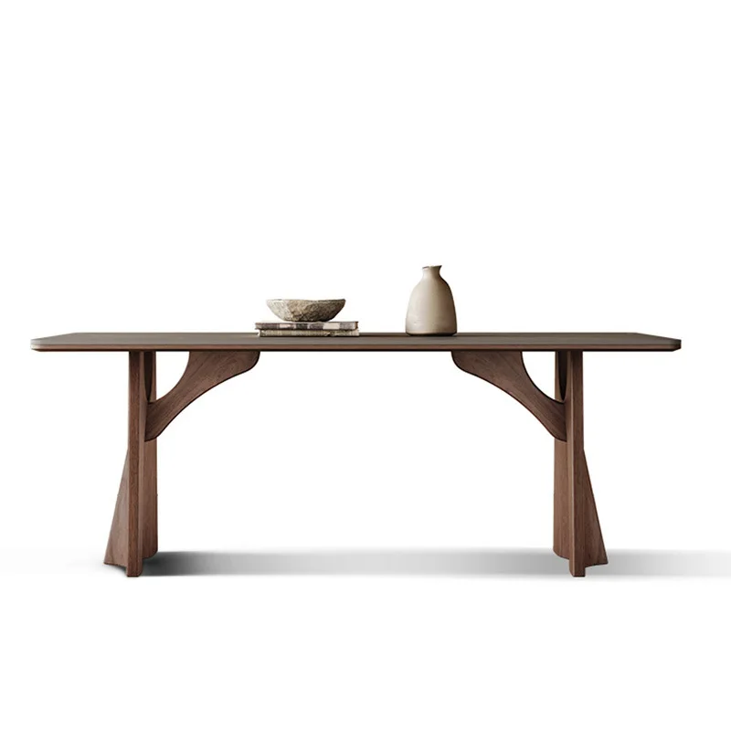 

Home simple modern new Italian light luxury wabi style solid wood dining table