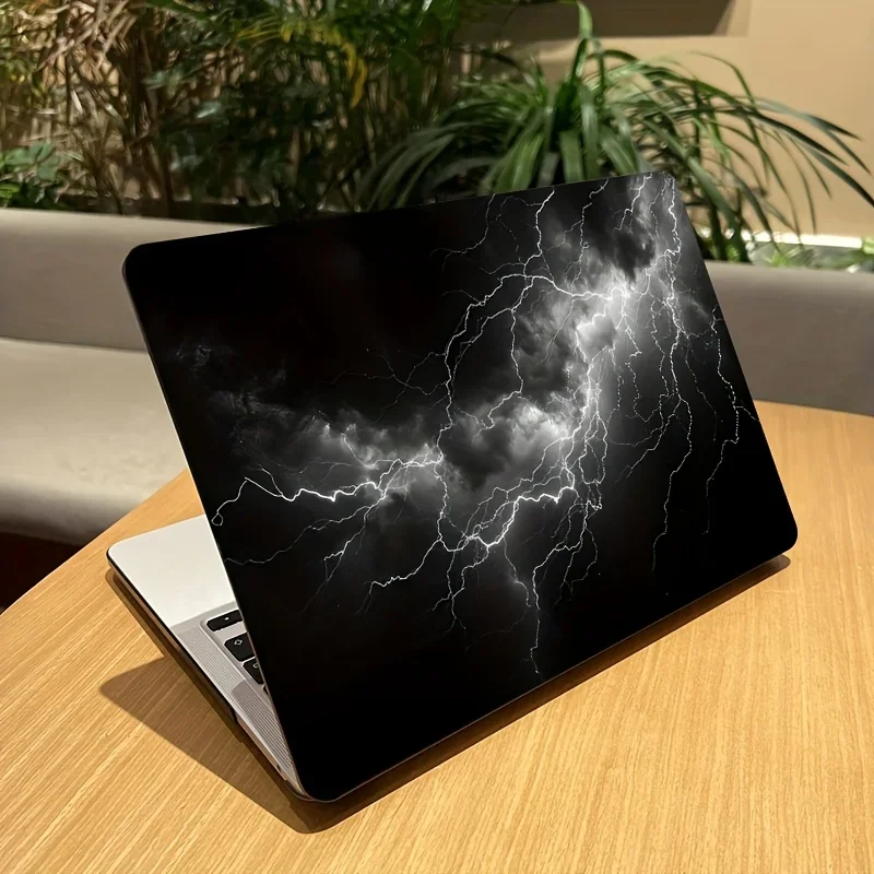 2pcs Storm Lightning Laptop Stickers - Vivid lightning cloud design, scratch resistant, waterproof, perfect for gift giving,