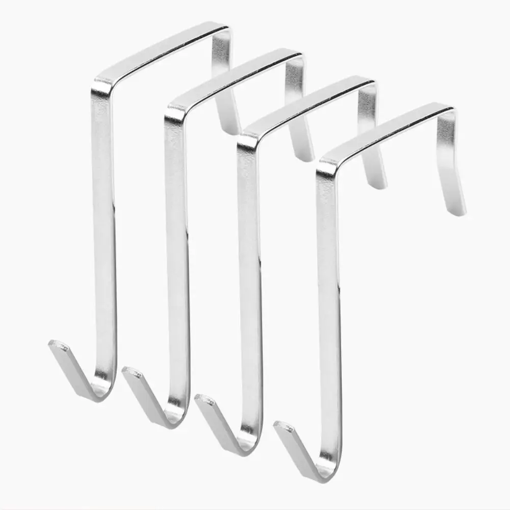 4Pcs Metal Over The Door Hook Bedroom Clothes Coats Hanger Heavy Duty Over The Door Hook Coat Hook Cabinet Hanging Towels Rack