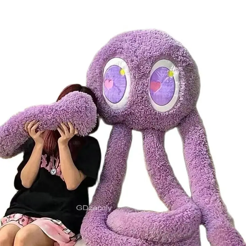 

2M Giant Ferry Plush Green Alien Monster Toy Stuffed Long Legs Octopus Throw Pillow Boyfriend Red Heart Eye Decor Cushion