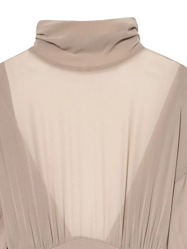 TFAFXY 女性のセクシーな半透明のボディスーツ 2025 秋冬ハイネック長袖背中の開いたスキニープレイスーツジャンプスーツ Y2K