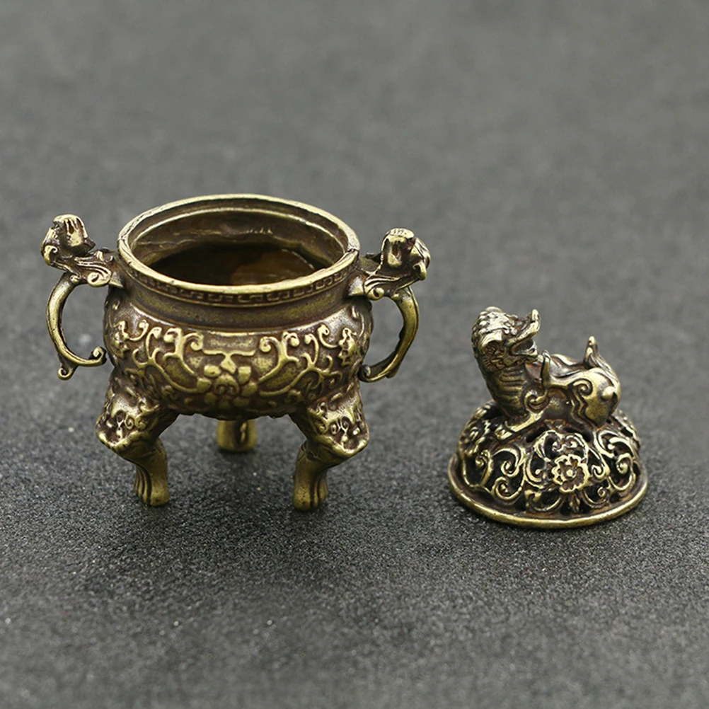 

1pc Pixiu Incense Burner Decorative Ornaments Copper Brass Censer Home Adornment Lightweight Portable MultiFunction TeaRoom