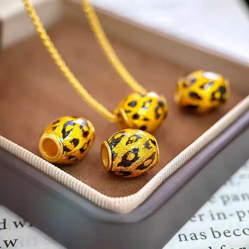 

Pure 18 K Gold Color Zircon Inlaid Leopard Print Bracelet Ring Necklace Set for Women Valentine's Day Birthday Jewelry Gifts