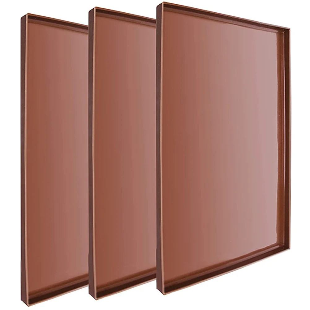 

3 Pcs Silicone Dehydrator Mats Baking Trays Fruit Drying Sheets Oven High Temp Resistant Reusable Coffee Color