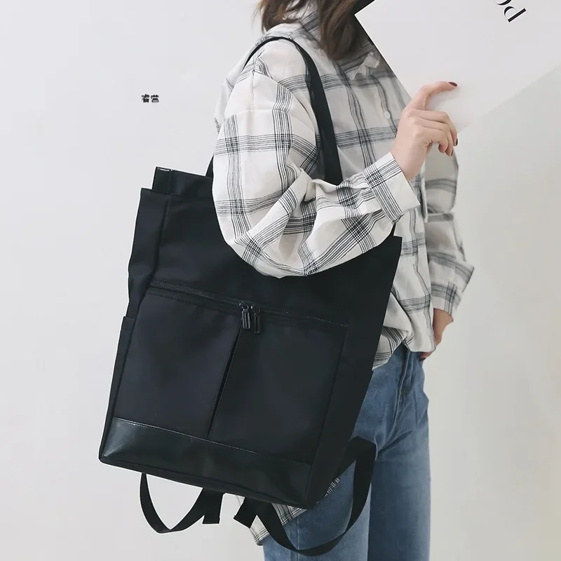 Retro Women Backpack Large-capacity Mixed Colors Korean Version Fashion All-match School Backpack for College Students Unisex