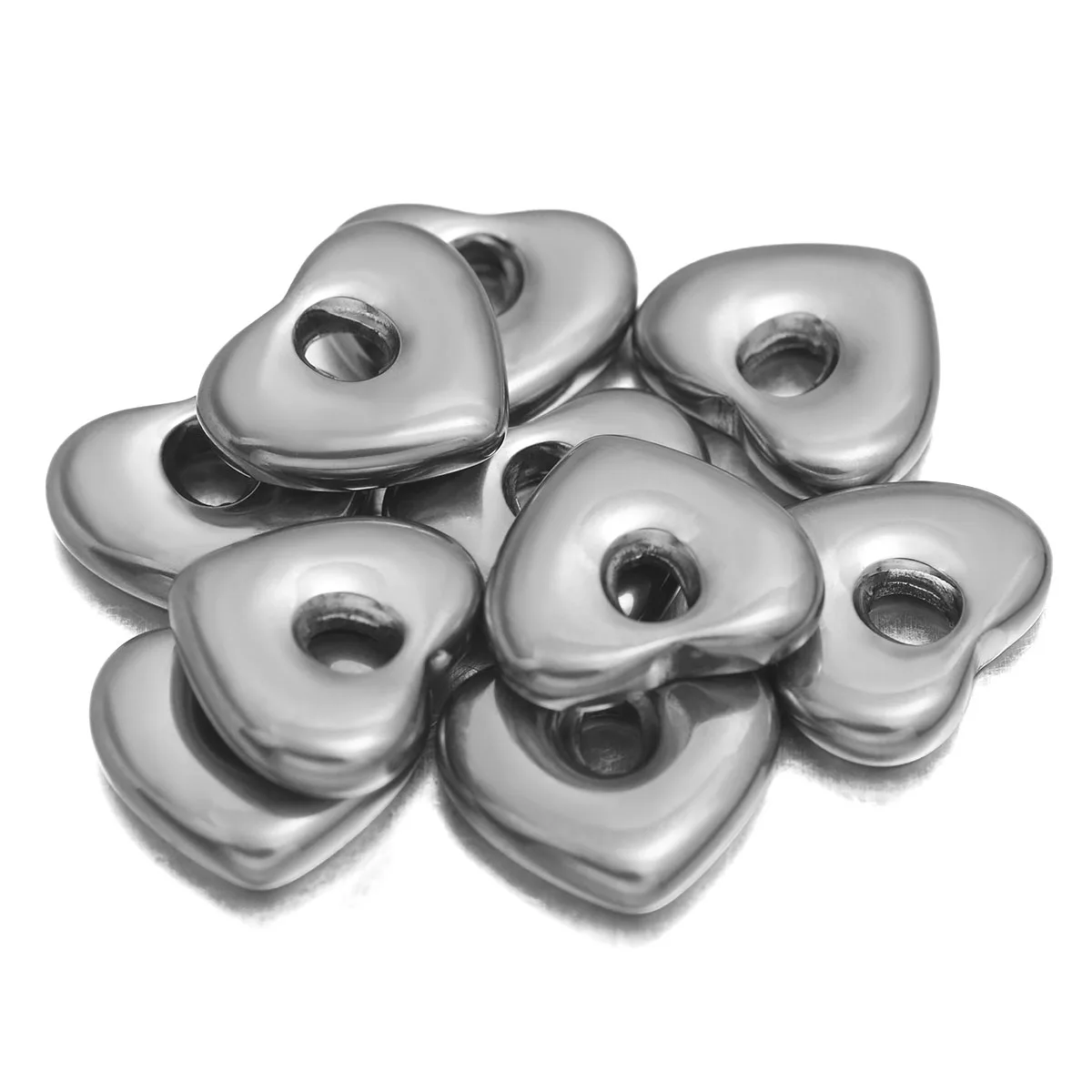 

Heart shape Stainless steel Spaced Loose Beads For Jewelry Making Charms Keychain Bracelet Necklace Eardrop DIY Accessories