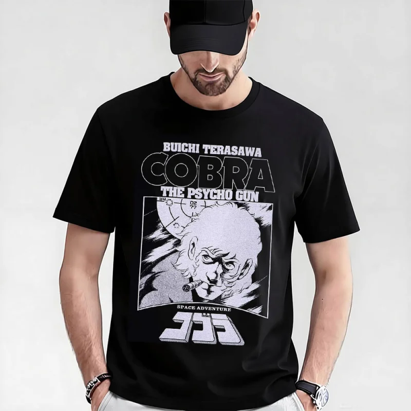 

0405 The Space Adventure Cobra gift t shirt The Space Pirate Psychogun Kobura Anime Graphic tee Y2K clothes All size Tops S-6XL