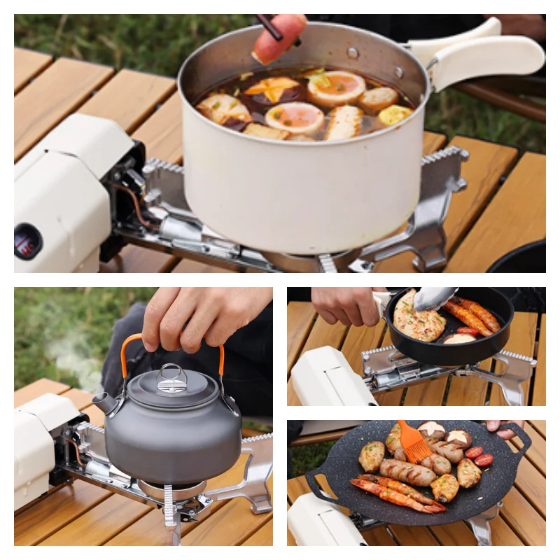 2600W Camping Gas Stove Portable Folding Stove Outdoor Hiking Travel BBQ Cooking Grill Cooker Cassette Gas Burner Heating System