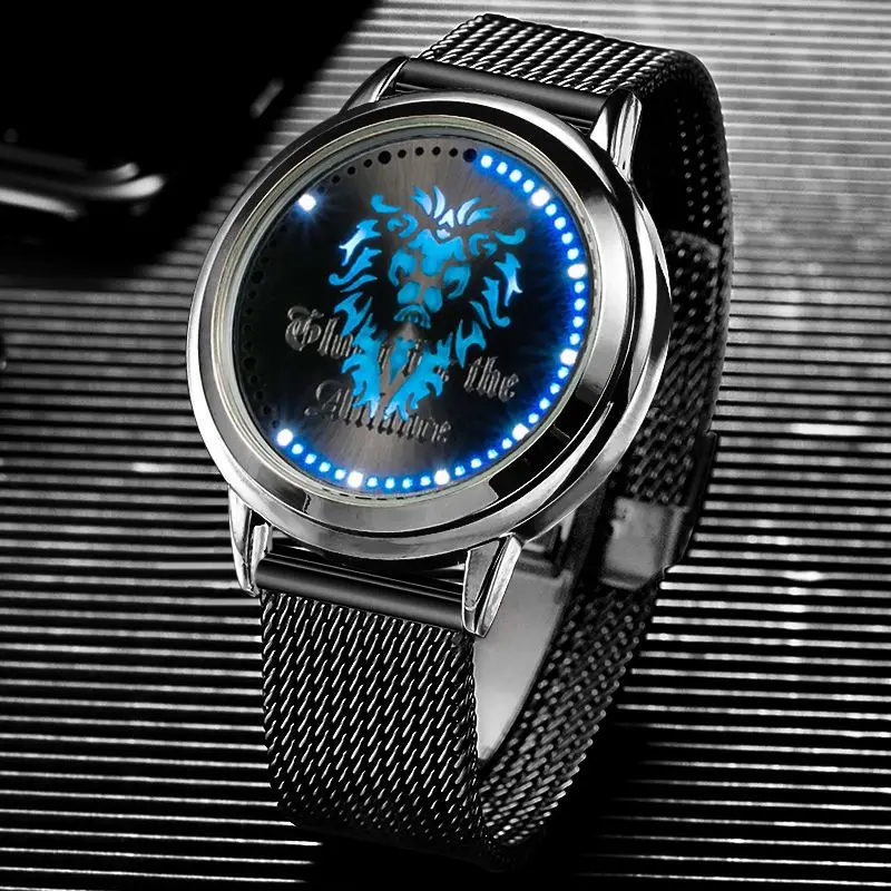 World of Warcraft LED Touchscreen Waterproof Anime Watch Human Alliance Lothar Orc Tribe Durotan
