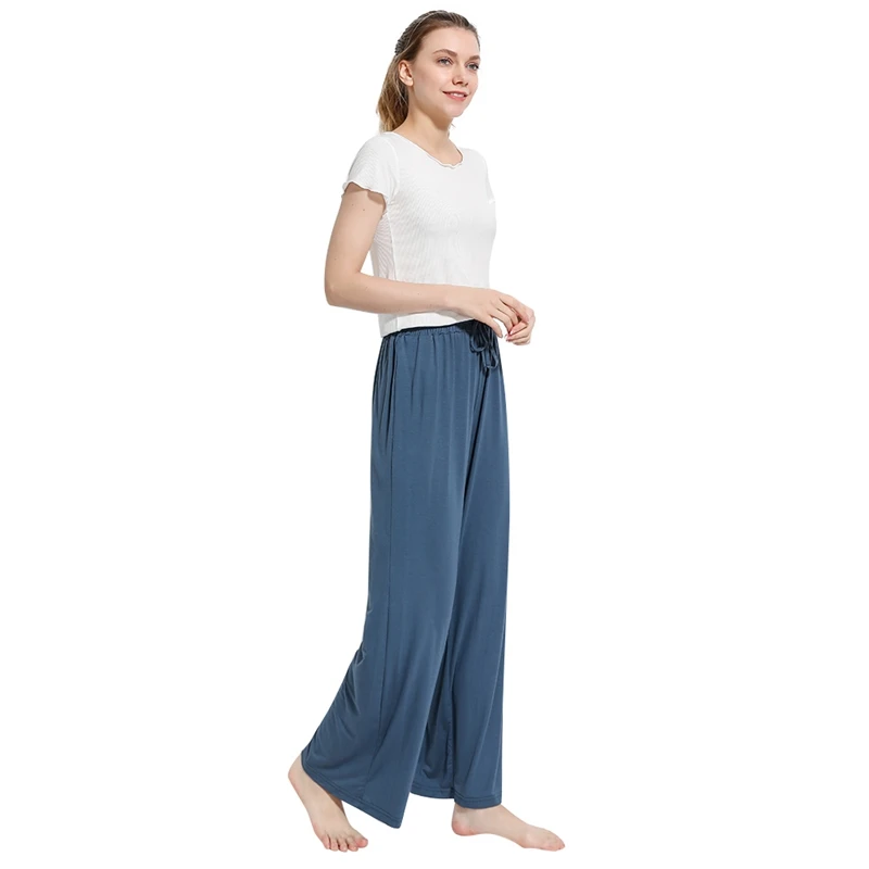 Home Pants with Pocket for Women\'s Spring and Summer xl Loose Casual Wear Thin Wide Leg Pajamas Pants