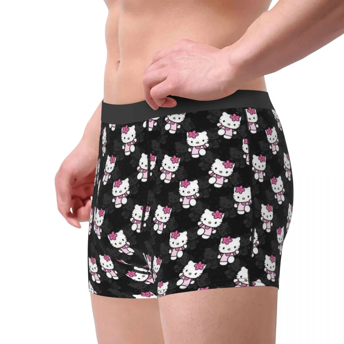 Custom Hello Kitty Underwear Male Print Boxer Briefs Shorts Panties Soft Underpants