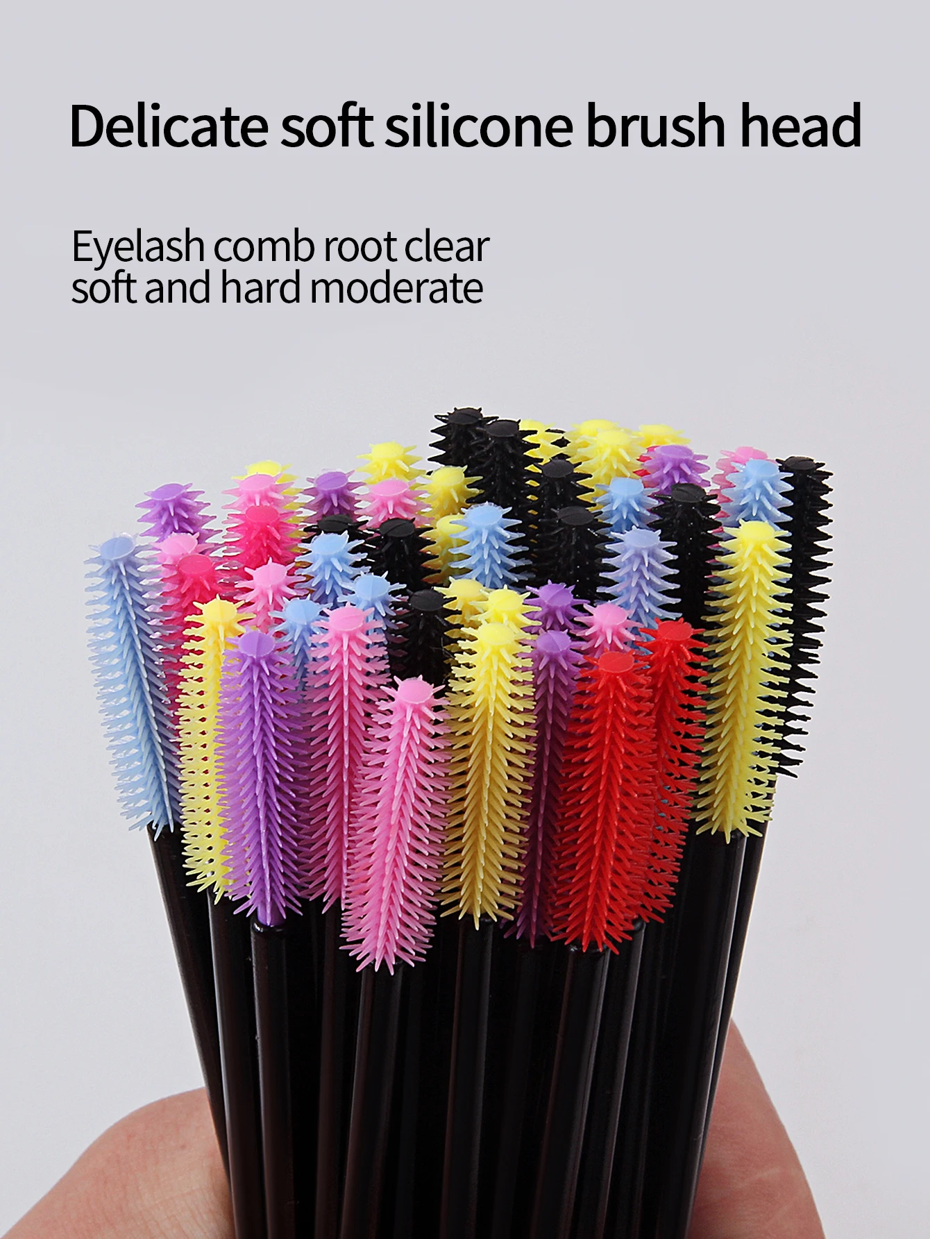 50PCS silicone mascara brush Mascara makeup brush High-grade eyelash curl grafting eyelash comb eyebrow brush