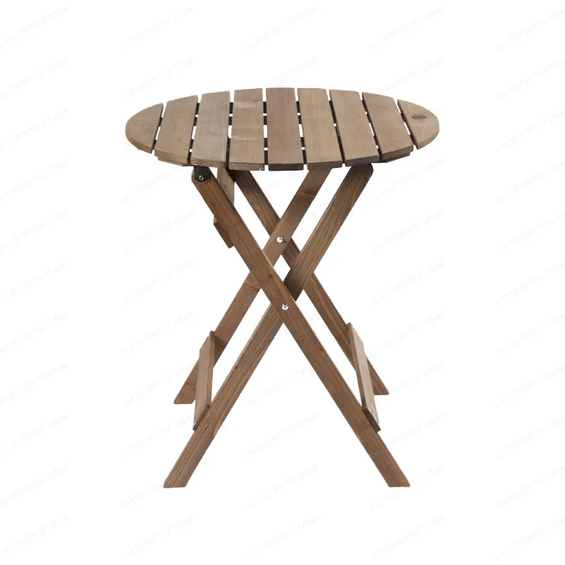 

Складной обеденный стол из массива дерева Комбинация стола и стула без установки Портативный балкон Деревянный круглый стол Учебный стол