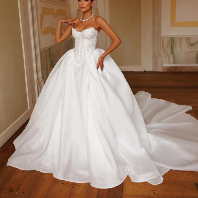 

Luxury White Dubai Arabic Mermaid Wedding Dresses Applique Lace Court Train Wedding Dress Bridal Gowns vestidos de