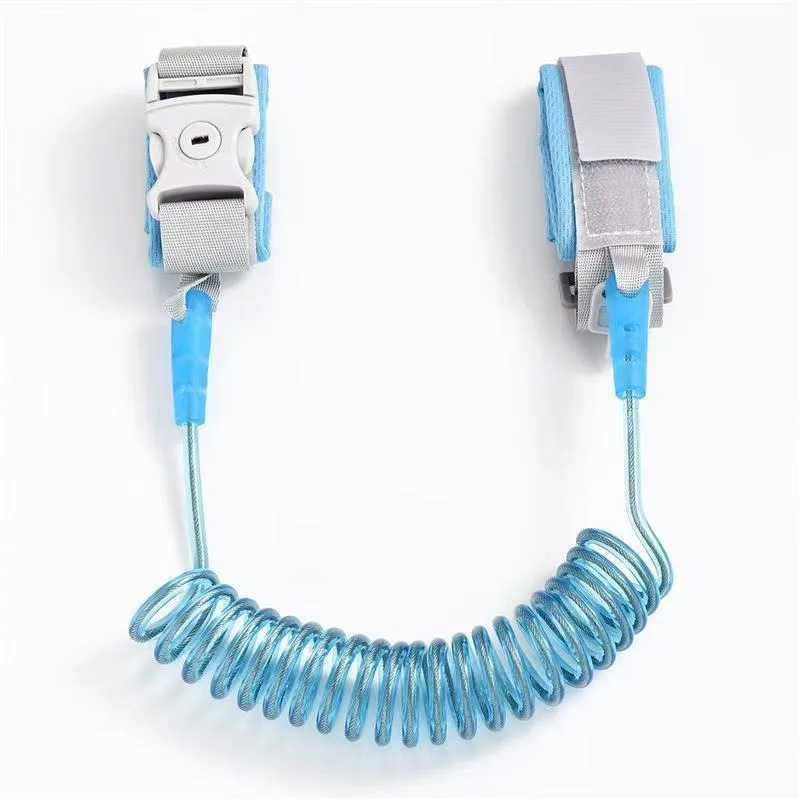 

Поводок-антипотеряшка для малышей 1,5 м с фиксатором и поворотной головкой, аксессуары для прогулок, синий/розовый, страховочный ремень для детей