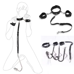 BDSM Sex Neck Collar Bondage Handcuffs Anal Hooks Kits Metal Butt Plug Slave Role Play Sex Toys For Couples Adult Sex Games Shop