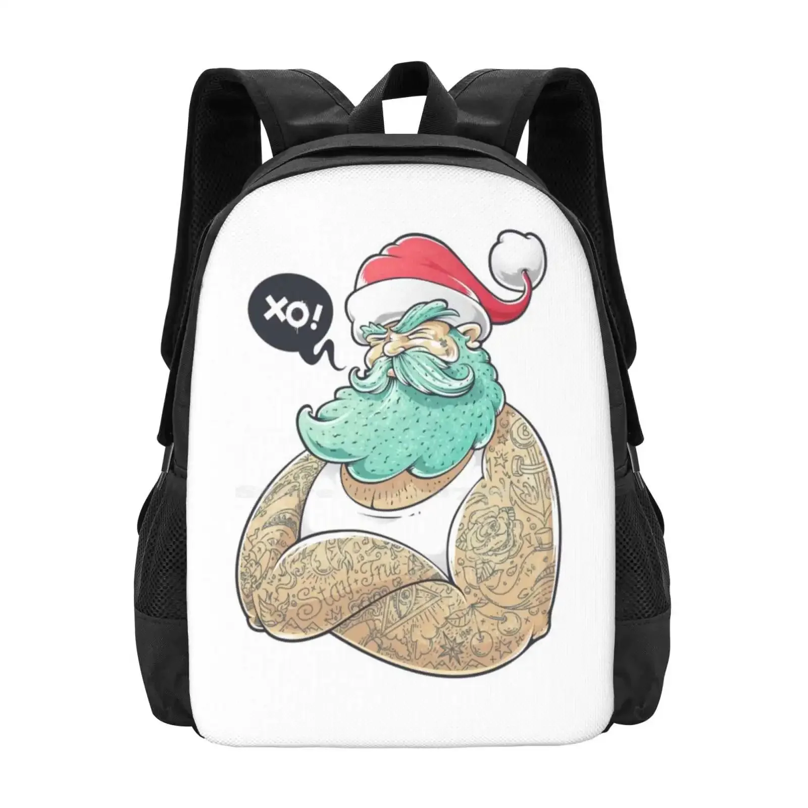 

Hipsta Claus Pattern Design Laptop Travel School Bags Vector Vecster Graphic Cool Santa Claus Hipstaclaus Merry Hipsmas Hipster