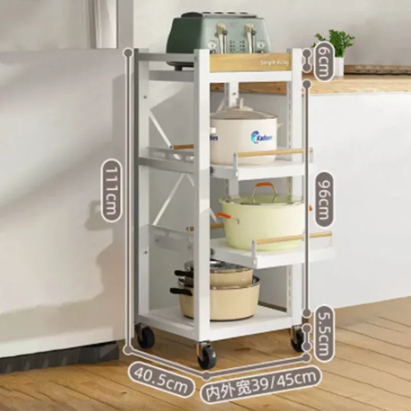 

Kitchen storage rack, floor standing pot storage rack, guardrail, anti falling pot rack, refrigerator side gap storage rack