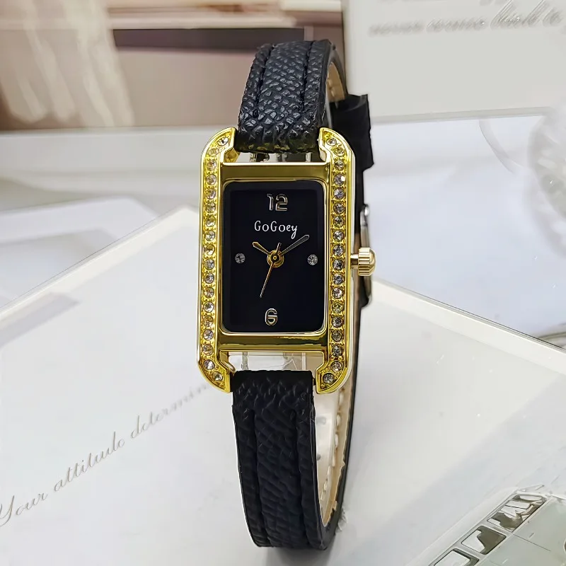 Wyprzedaż Damskie Zegarki Modne Zegarki Kwarcowe z Prostokątną Tarczą Luksusowy Skórzany Pasek Zegarek na Rękę Zegarek Damski Dropshipping Relogio
